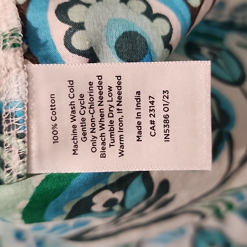 NEW Talbots Blue Green Floral Ruffle Square Neck Top 3x - Picture 7 of 7